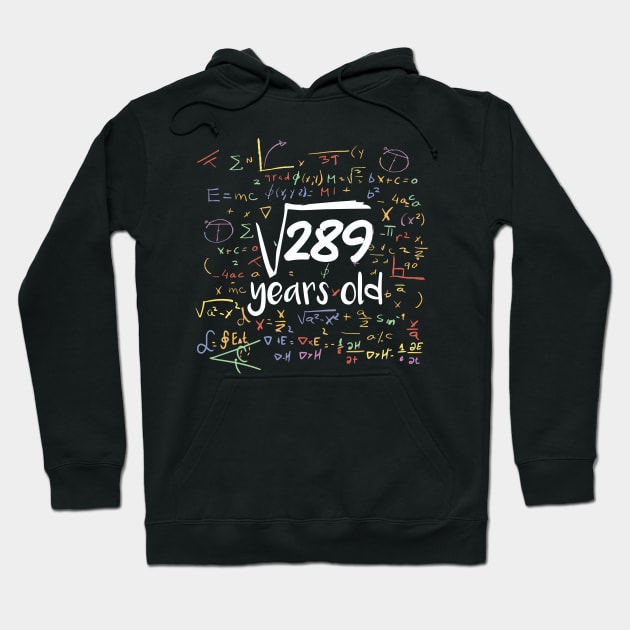 Square Root of 289 Years Old // Funny Math Birthday // 17 Years Old Hoodie by SLAG_Creative